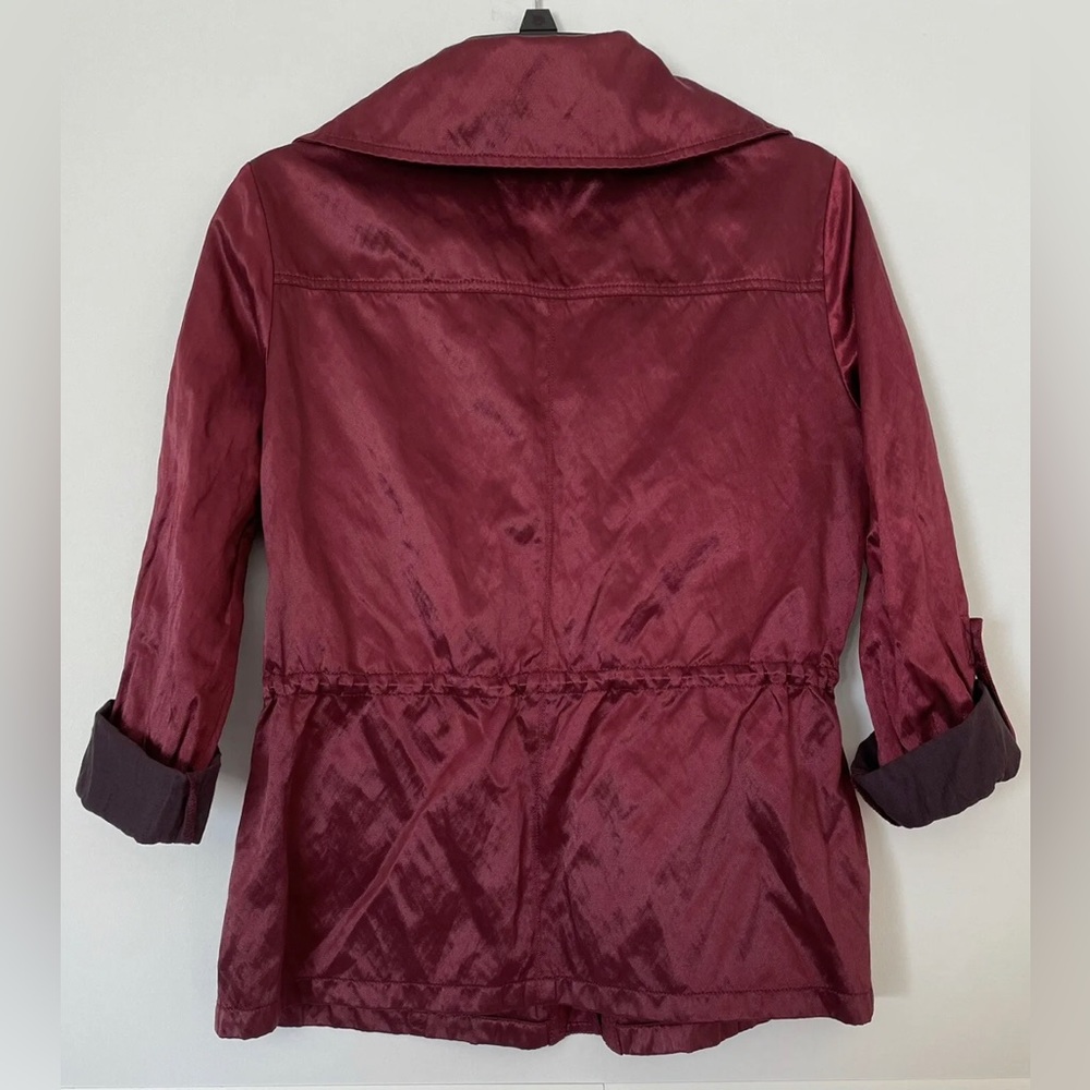 Ruby Rd Metallic Nwot Cranberry Red Button Front … - image 7
